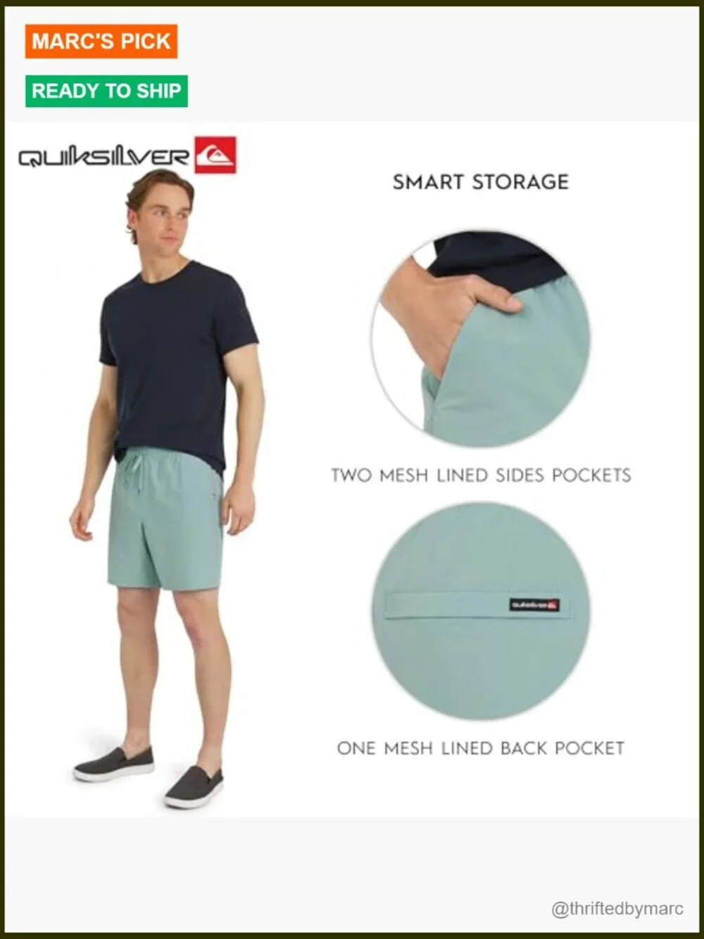 Stretch Waist Hybrid Shorts Regular Fit Water Friendly Active Wear S-XXL